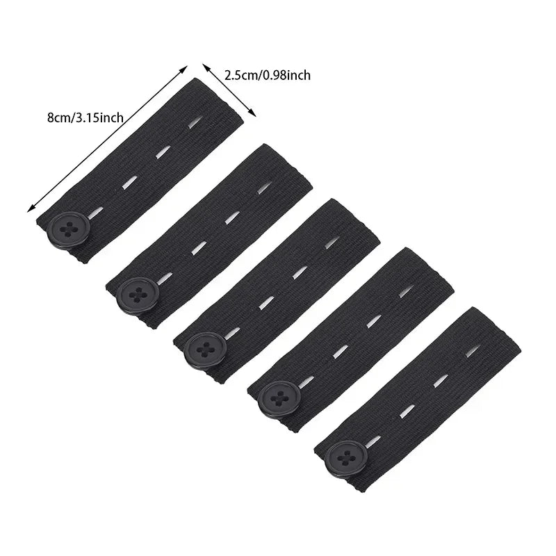 5pcs Pant Extender Belt Unisex Waist Band Tight Trousers Jeans Skirts Maternity Button Hooks Garment DIY Sewing Supplies Peaceful Pleasures Health and Wellness