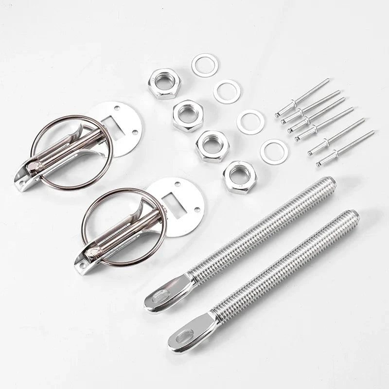 Aluminum Racing Hood Pin Lock Kit – Universal Bonnet Latch