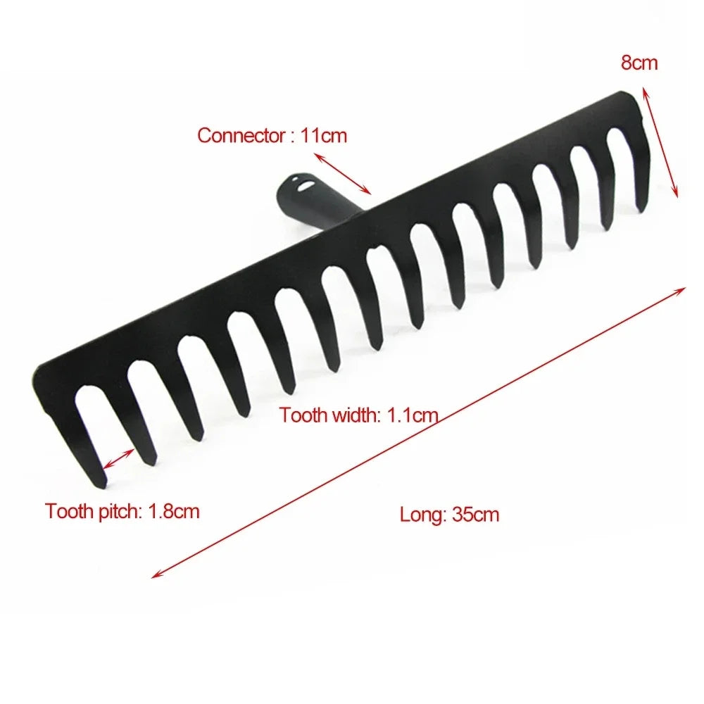 Farming Rake Stainless Steel Rake 14-Tooth Hay Deciduous Rake Pine Soil Rake Garden Gardening Tools Agricultural Farm Tools Peaceful Pleasures Health and Wellness