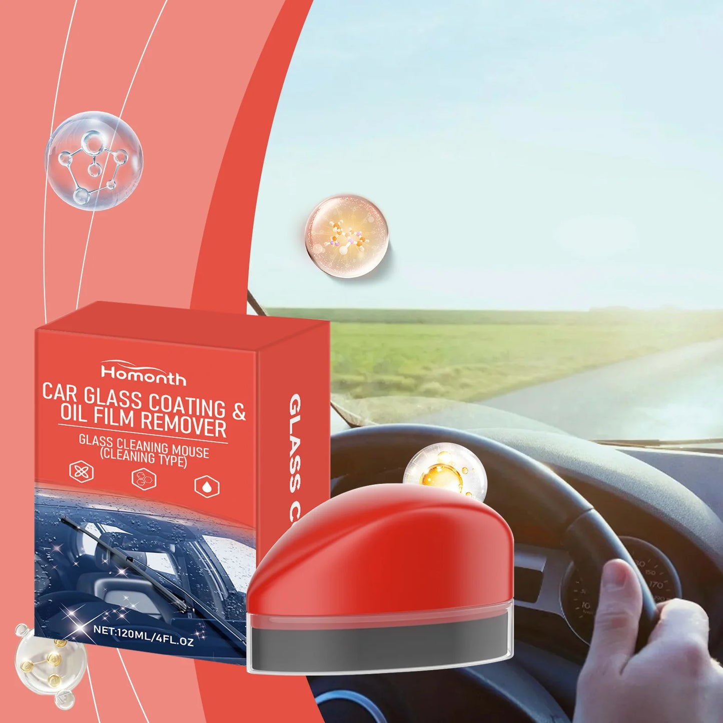 Car Windshield Glass Coating & Oil Film Remover Cleaner