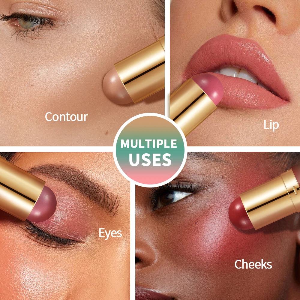 Double-Headed Bronzer Blush Stick Butter Glow & Go Multiuse Stick for Cheeks Contours Eyes Lips Blush Matte Light Glossy Bronze Peaceful Pleasures Health and Wellness