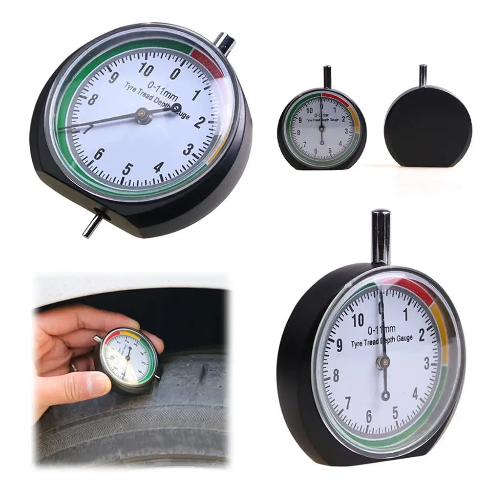 Car Tire Tread Depth Gauge 0-11mm High Accuracy Car Tire Tread Meter Measure Tool ire Wear Indicator Brake Auto Accessories Peaceful Pleasures Health and Wellness