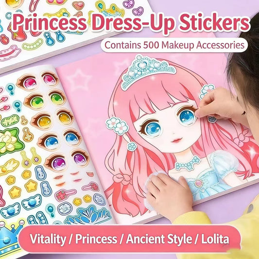 DIY Face Sticker Book Fashion Doll Design Dress-up Game Creative Fun Peaceful Pleasures Health and Wellness
