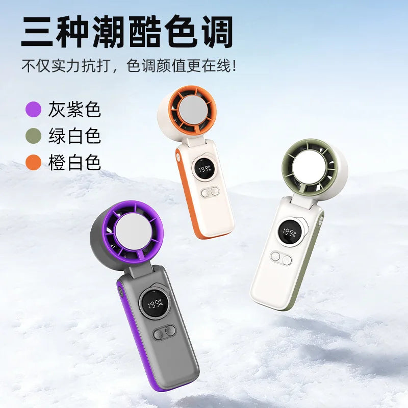 USB Portable Handheld Turbo Fan – Digital Display, High Speed