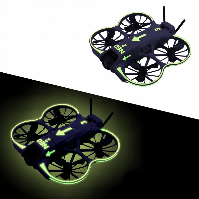 Glowing Decorative Sticker Kit For DJI NEO2 Waterproof Skin Sticker Anti-Scratch Protective Film For DJI Neo2 Accessories Peaceful Pleasures Health and Wellness Light Green