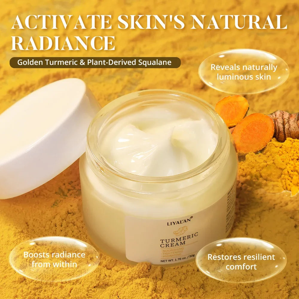 LIYALAN Turmeric Face Cream – Shea Butter & Squalane 50g Peaceful Pleasures Health and Wellness