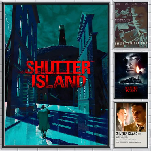 Movie S-Shutter Island Poster HD Self Adhesive Waterproof Wall Art Ideal for Home Office Dorm Bedroom Great Gift Peaceful Pleasures Health and Wellness