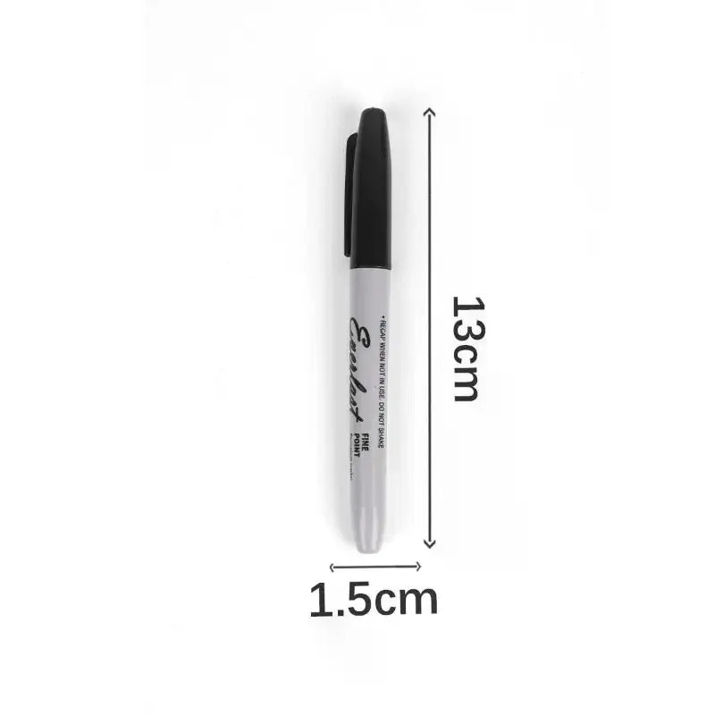 Black Fine Tip Permanent Marker Pens – Waterproof Quick Dry