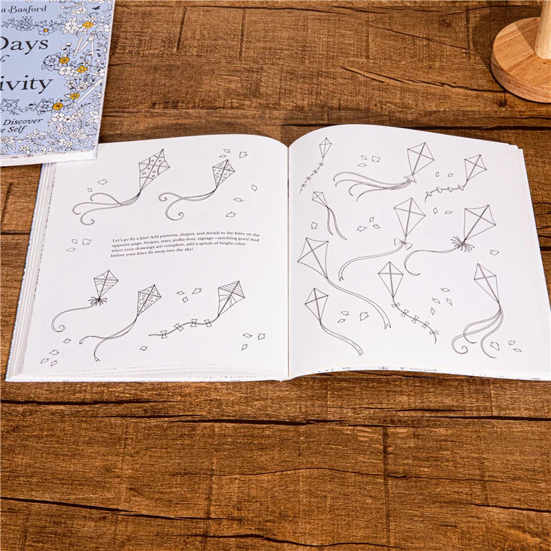 Bview Art 30 Days Creativity Stress-relief Coloring Book Adults