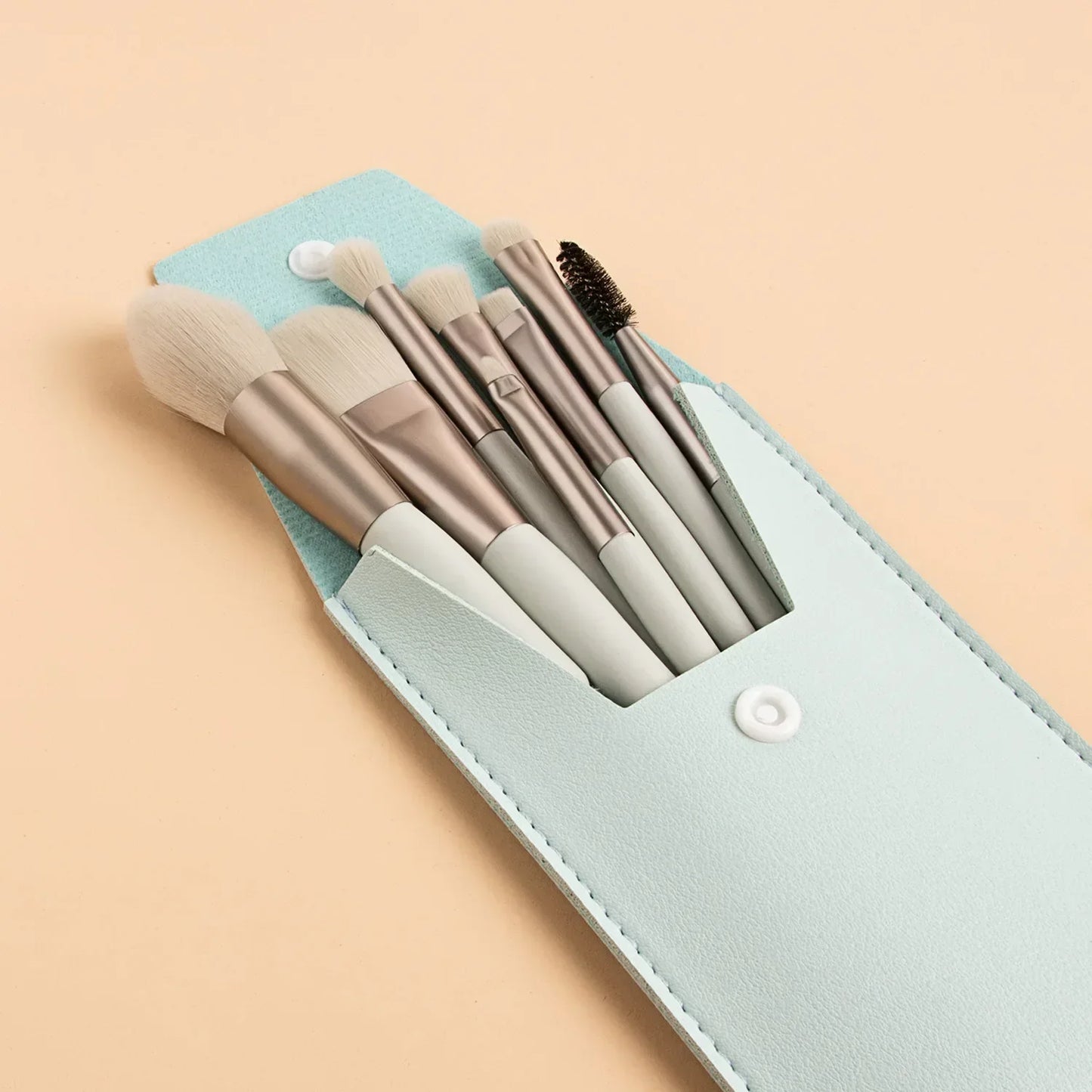 Mini Travel Makeup Brush Set 8 Pcs – Foundation, Eye & Blush