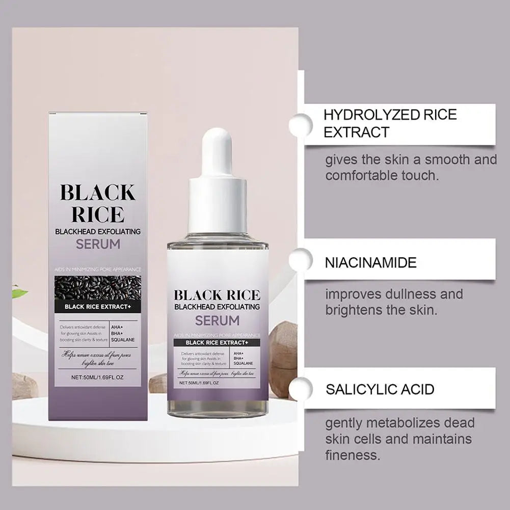 Black Rice Exfoliating Serum | AHA/BHA + Squalane, 50ml