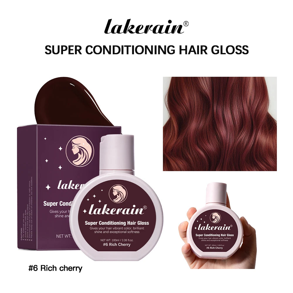 Super Conditioning Hair Gloss Enhance Color Luster Nourishing Repairing Long-lasting Color Hair Tinted Moisturizer No Need Mix Peaceful Pleasures Health and Wellness Rich Cherry
