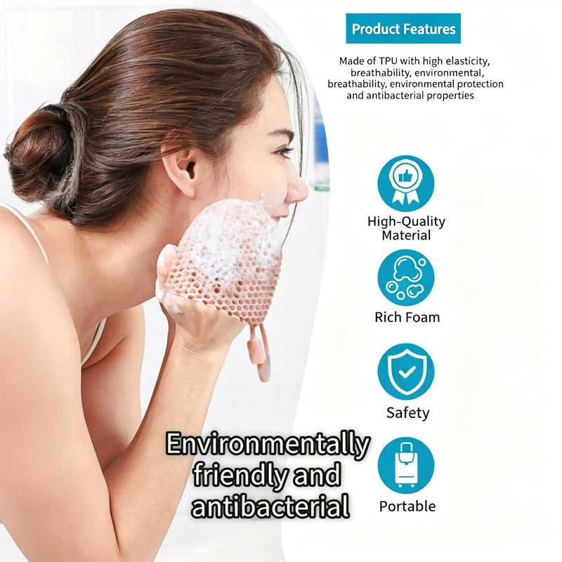 Exfoliating Shower Glove – Honeycomb TPU Body Scrubber Mitt