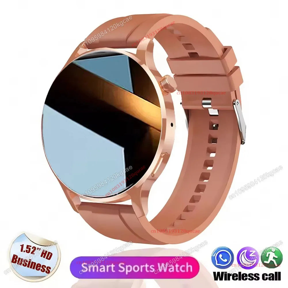2026 New Men's Smart Watch 1.52'' HD Display Health Tracking Bluetooth Calling Voice Assistant Sports Smartwatch for Andorid IOS Peaceful Pleasures Health and Wellness Gold