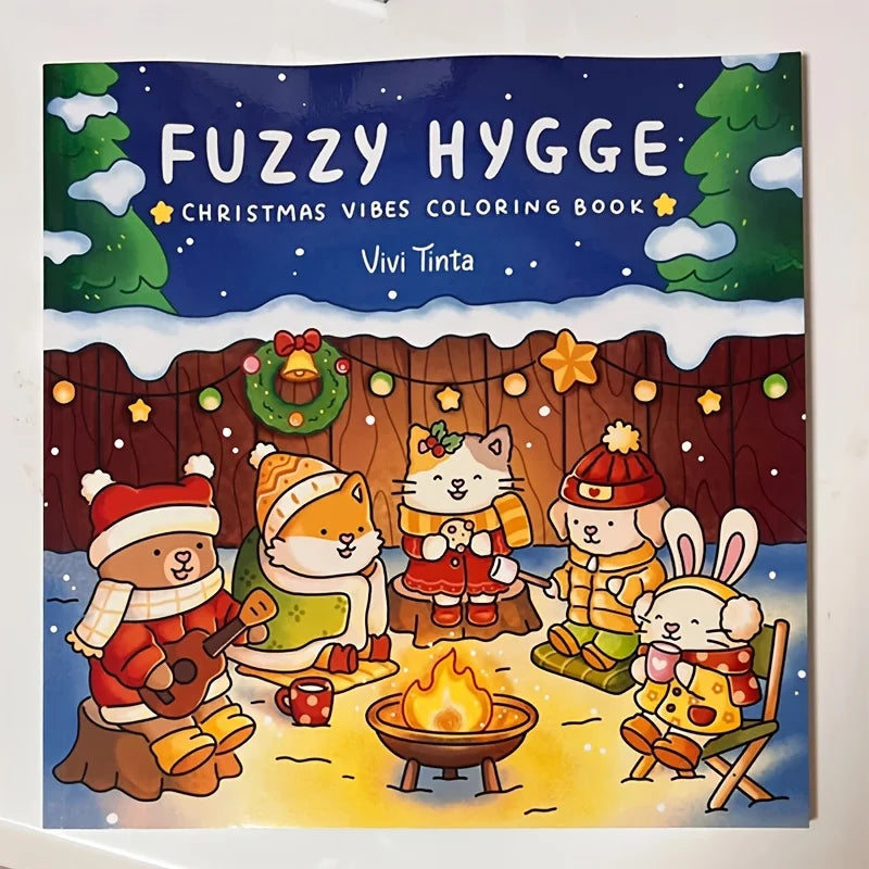 Fun Christmas Coloring Book Adults Teens Winter Festivel Scenes Cute