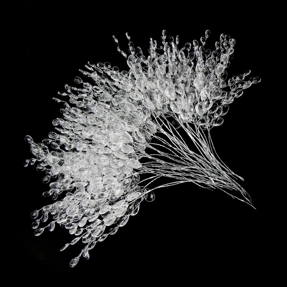Crystal Acrylic Water Droplet Artificial Flowers – Wedding & DIY Décor