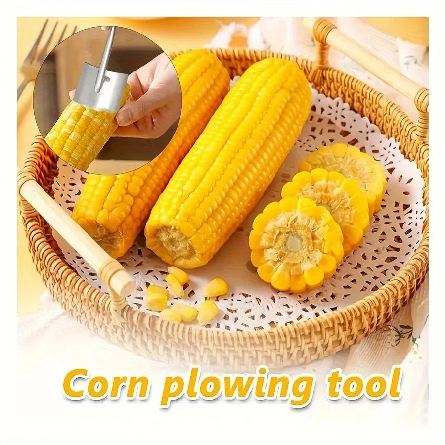 Stainless Steel Corn Stripper & Cob Peeler – Manual Corn Kernel Remover Kitchen Tool