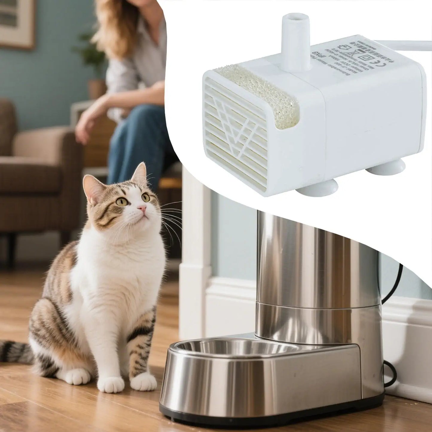 Ultra Quiet Cat Fountain Pump – USB Submersible Pet Water Pump