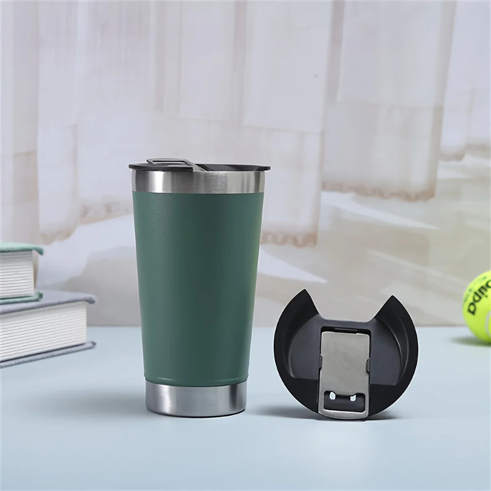 8-Pack 16oz Vacuum Insulated Beer Tumbler Set with Bottle Opener
