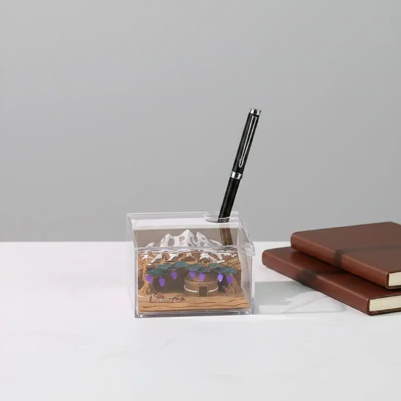2027 3D Desk Calendar with LED Light & Tear-Away Pages
