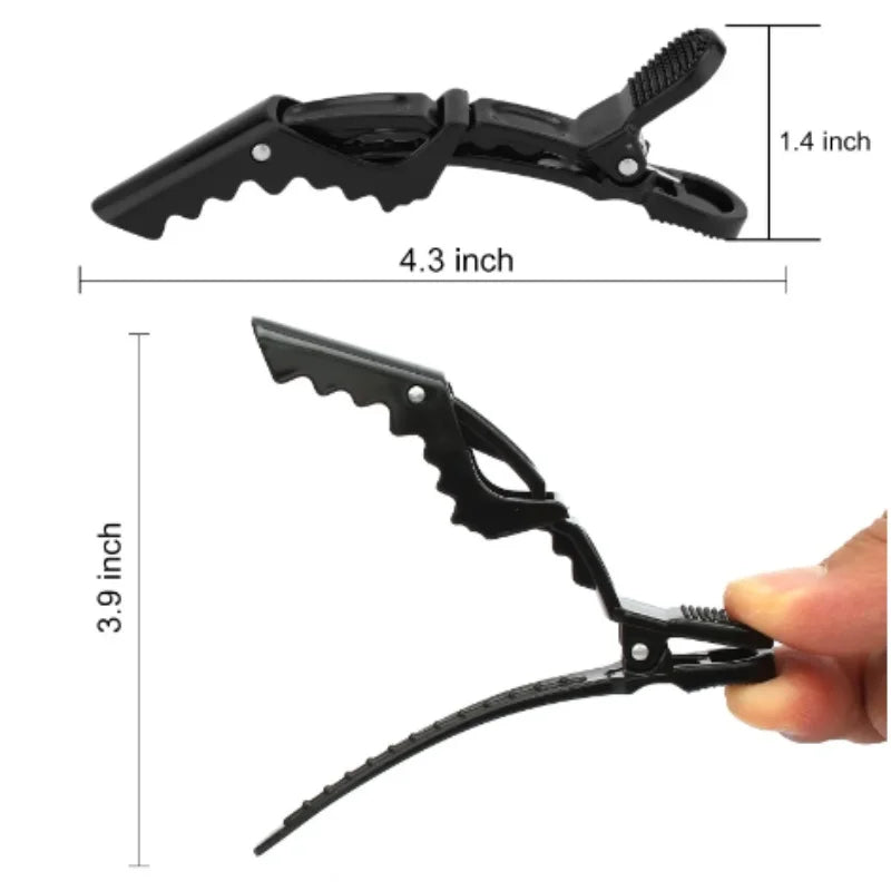 6Pcs/Set Black Alligator Plastic Hair Clip Hairdressing Clamps Claw Section Barber Salon Styling Hair Clips Hair Accessories Peaceful Pleasures Health and Wellness