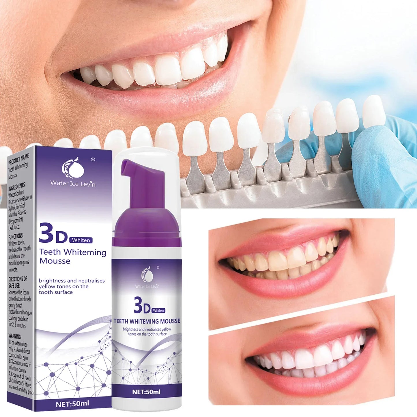 Purple Whitening Mousse Toothpaste 50ml – Fresh Breath & Clean
