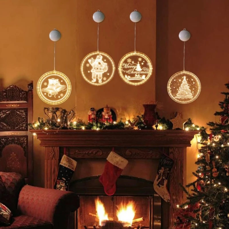 3D LED Christmas Window Lights | Warm White Hanging Decor