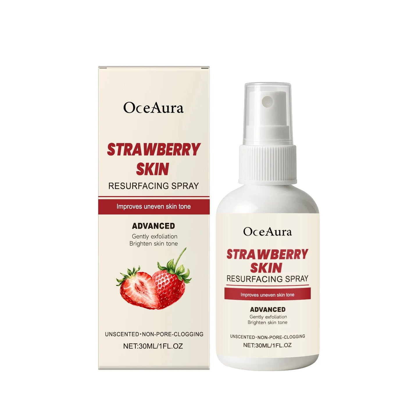 OceAura Strawberry Hydrating Facial Mist | Salicylic Acid 30ml
