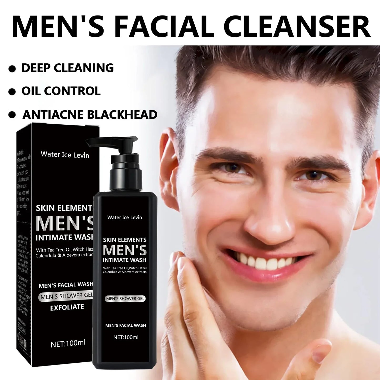 Men's Oily Skin Facial Cleanser – Deep Clean & Pore Shrink 100ml