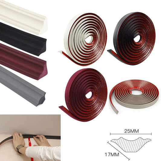 5M Self-Adhesive PVC Corner Trim Molding Strip | Skirting Line Corner Trim Molding Oasis Select