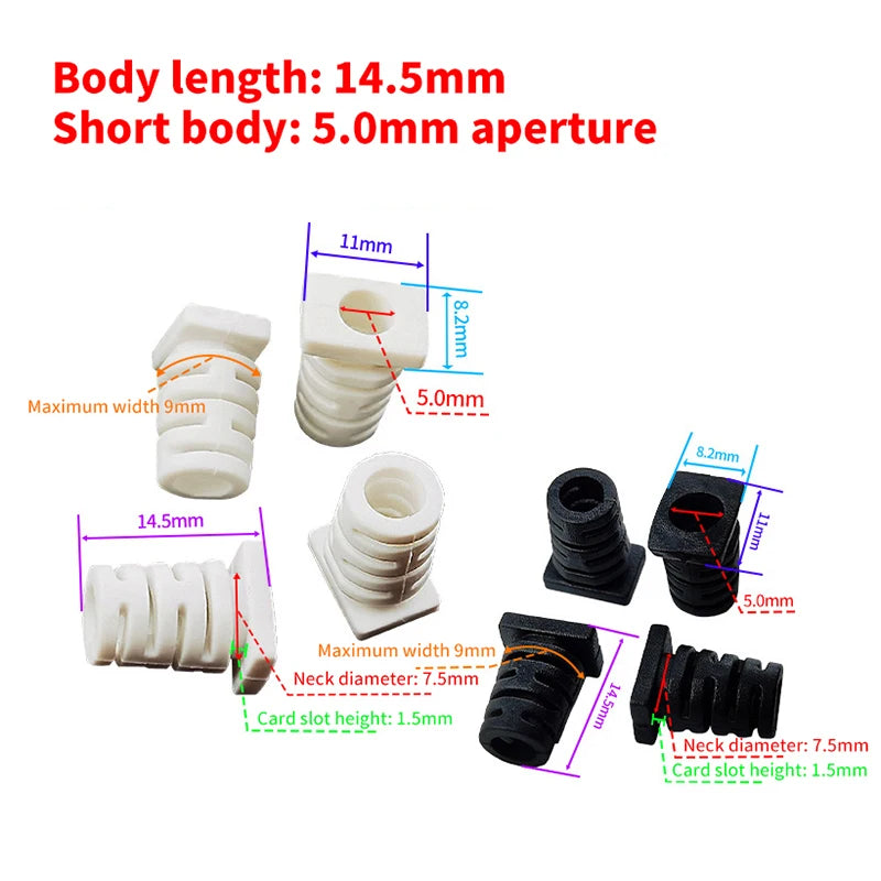 10pcs Rubber Strain Relief Cord Boot Protector Wire Cable Sleeve 5.0mm Cable Gland Connector For Power Tool Cellphone Charger Peaceful Pleasures Health and Wellness