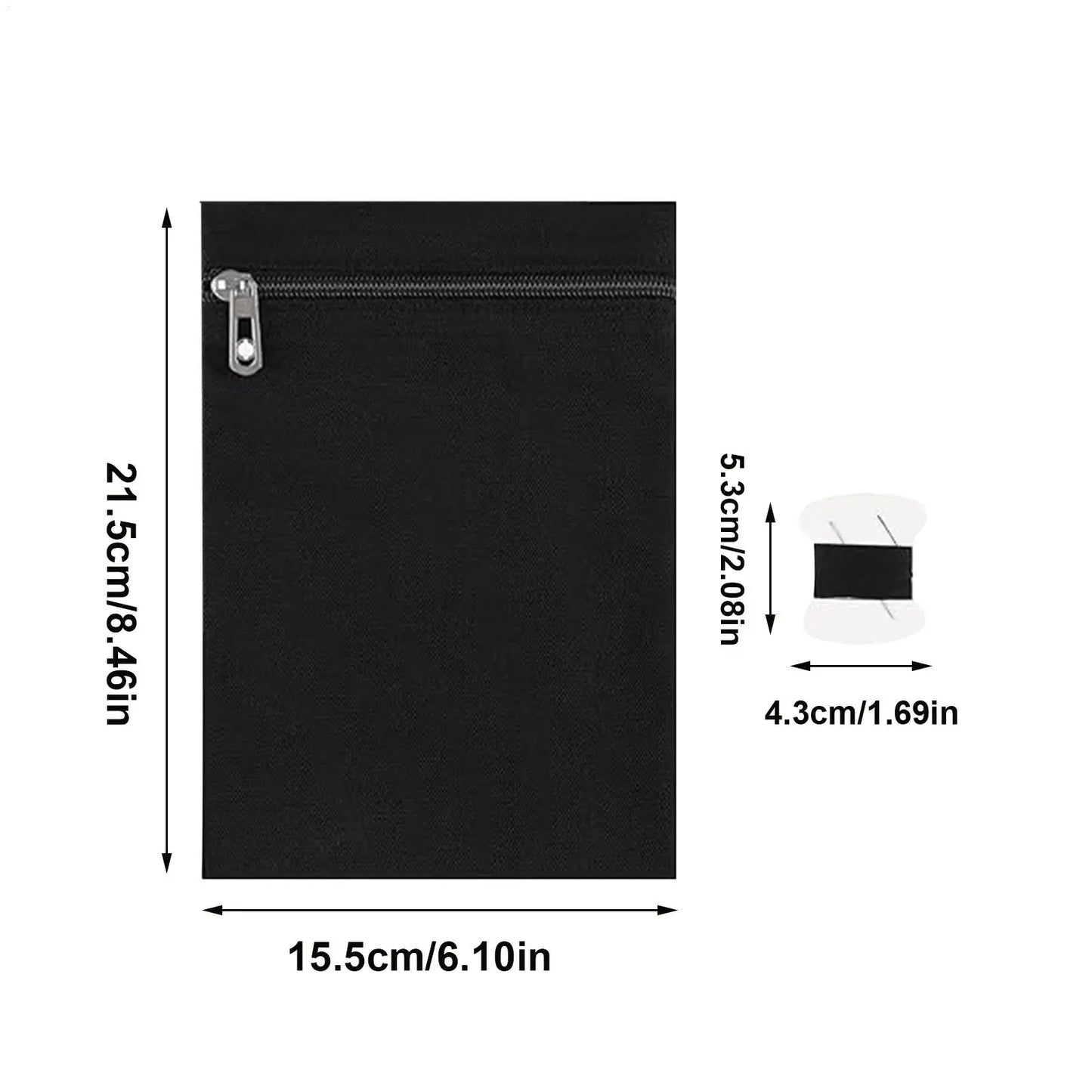2-Pack Sew-In Zipper Hidden Security Pockets | Travel & Jacket