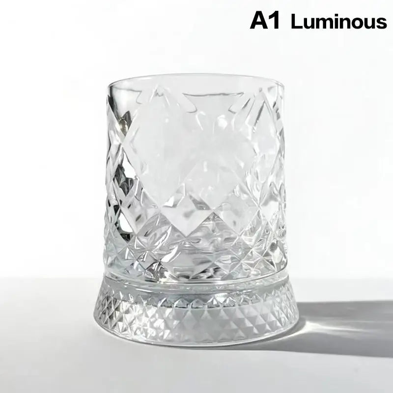 360° Spinning Glass Cup with LED Base | Bar & Home Gift