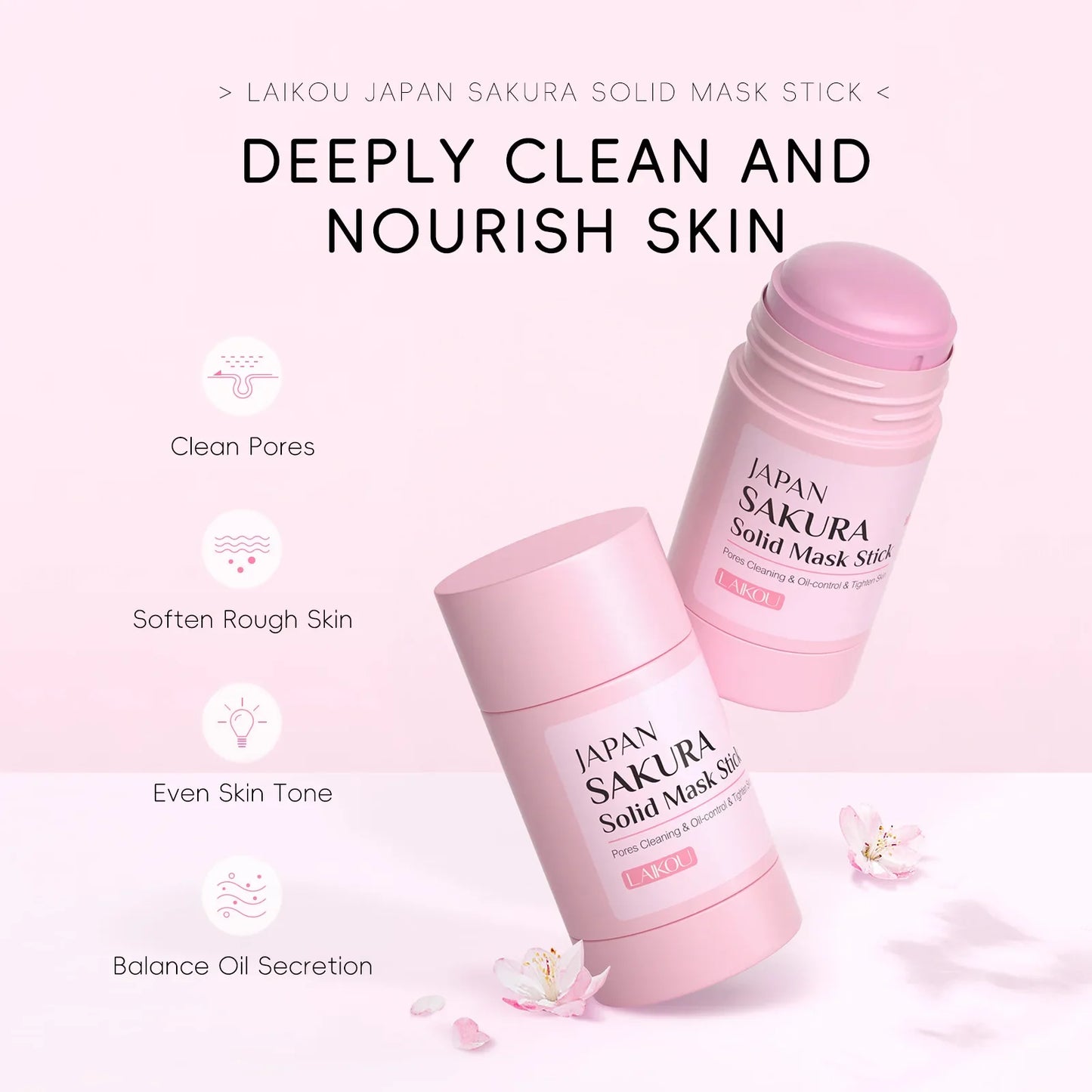 LAIKOU Sakura Mud Mask Stick – Pore Cleansing & Oil Control