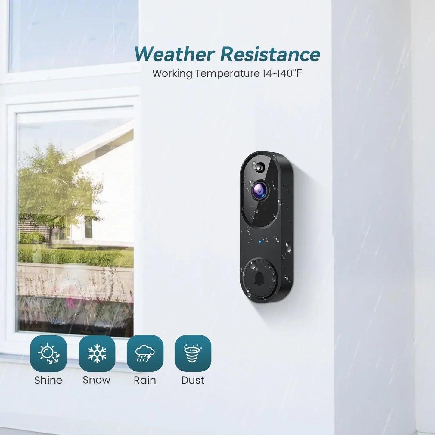 Wireless Video Doorbell Camera with Two-Way Audio, AI Motion Detection, Night Vision, Cloud Storage, 2.4G Wi-Fi Peaceful Pleasures Health and Wellness