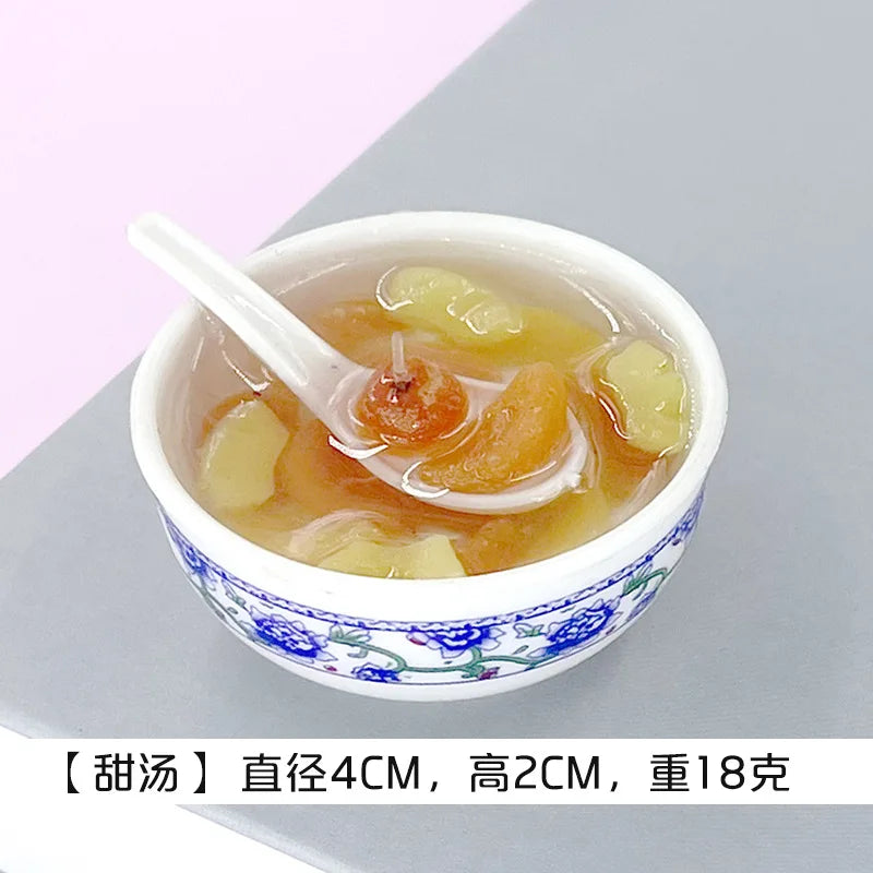 1PCS 4cm Miniature Chinese Desserts Dollhouse Bowl Desserts Food Mini Pretend Food Doll Kitchen Decor Accessories Home Kawaii Peaceful Pleasures Health and Wellness 3