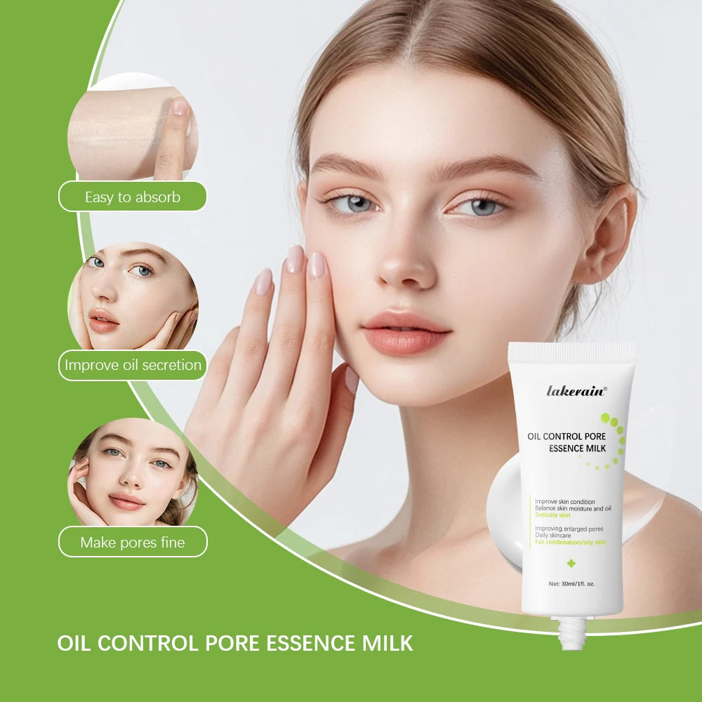 30ml Oil Control Pore Essence Milk Smoothes Pores And Moisturizes Skin With A Refreshing Non-greasy Essence Skin Care Products Peaceful Pleasures Health and Wellness
