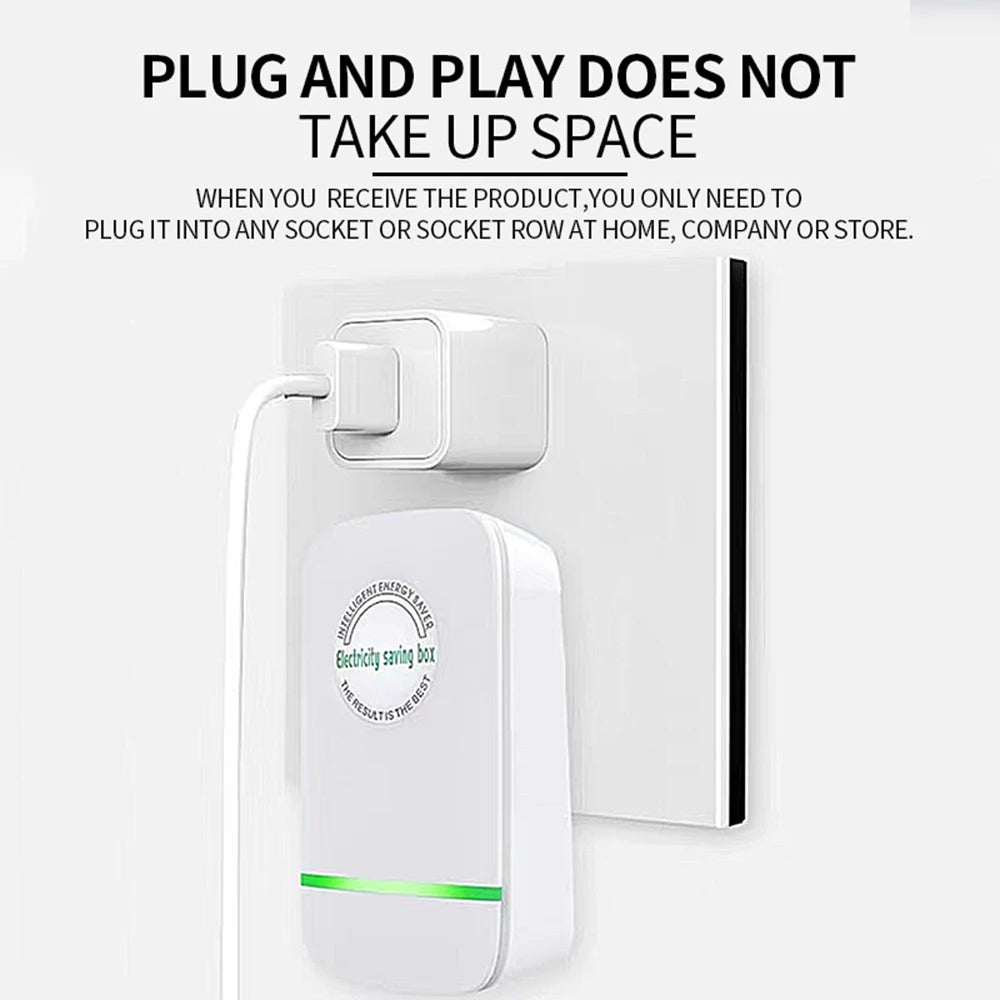 Pro Electricity Saving Box 90V-250V EU Plug Home Office Power Saver with Stable Voltage Energy Saving Device Peaceful Pleasures Health and Wellness