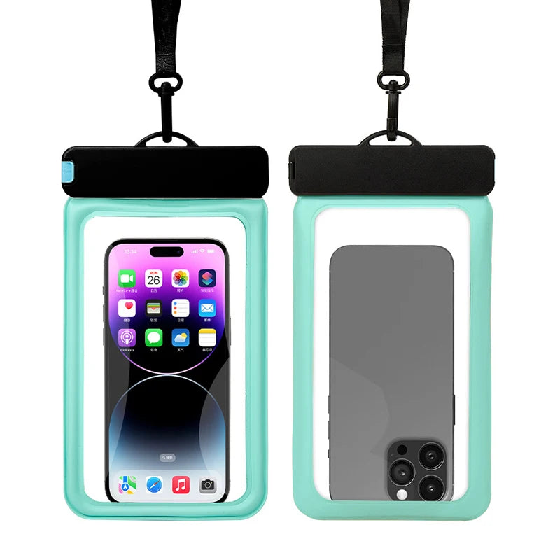 phone waterproof case phone armbands and pouches diving phone case swimming bag phone IPX8 waterproof bag under water floating Peaceful Pleasures Health and Wellness Blue