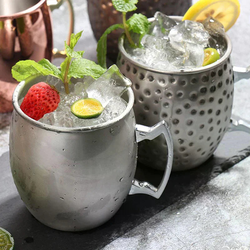 Hammered Stainless Steel Moscow Mule Mug 530ml | Bar Drinkware