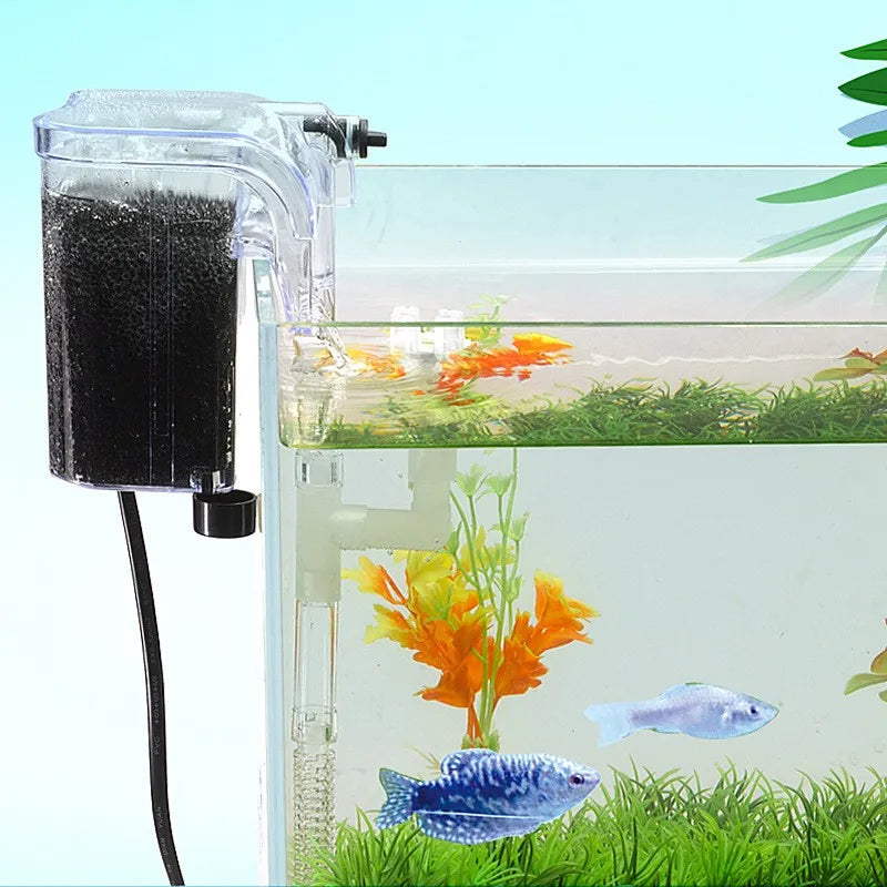 Wall-Mounted Aquarium Waterfall Filter | USB Hang-On Tank Pump