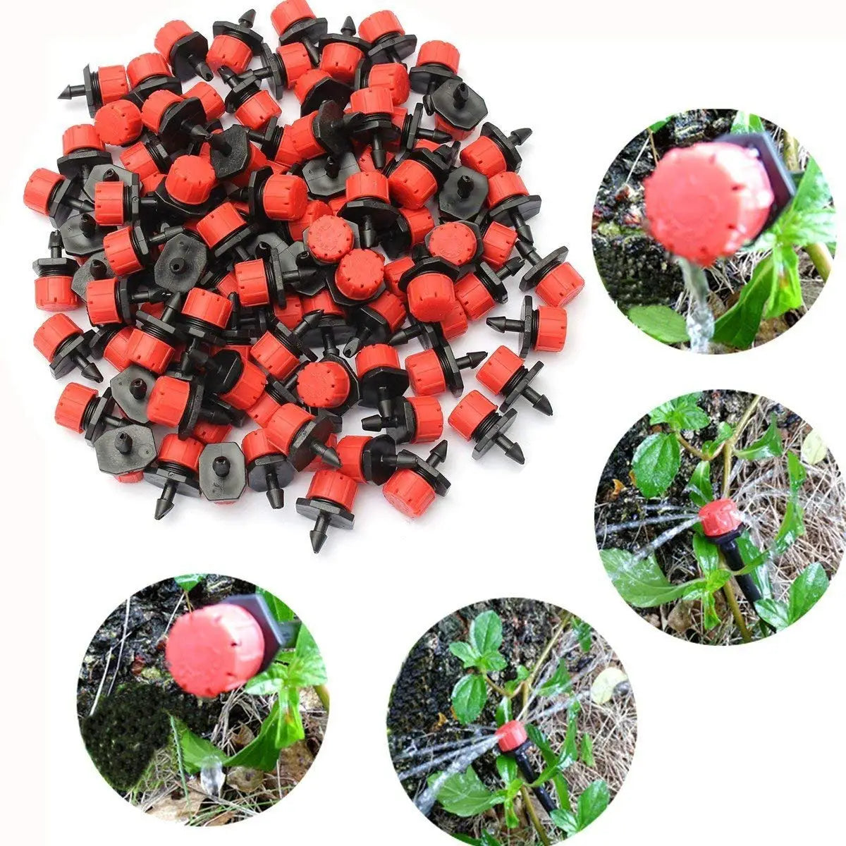 4-Colour 8-Hole Adjustable Dripper Irrigation Nozzle for Garden Plants Hose Watering System Sprinklers 1/4'' Emitter Micro Drip Peaceful Pleasures Health and Wellness