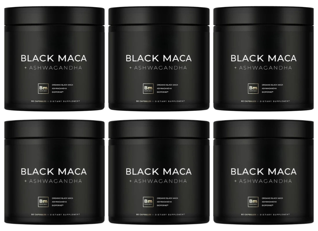Organic Black Maca Root & Ashwagandha Supplement – 60 Caps
