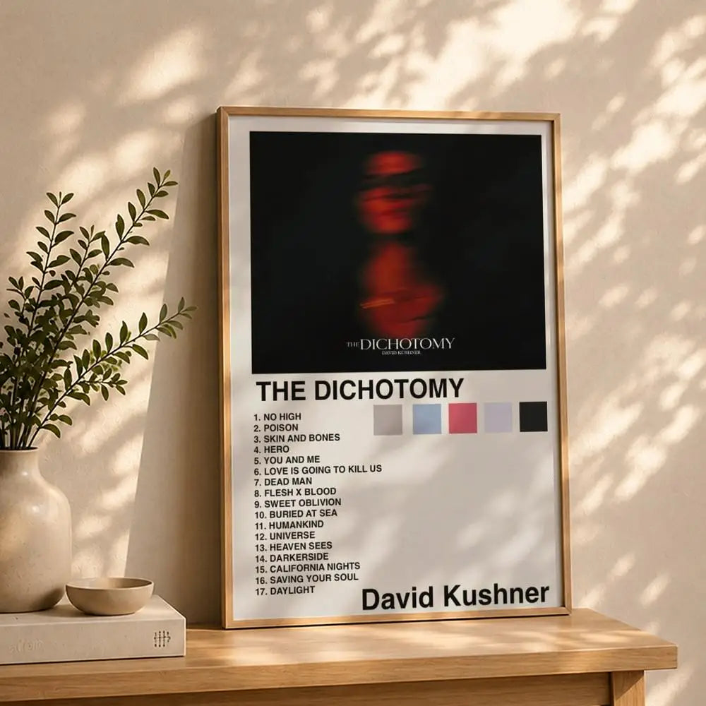Singer D-David KushnerS Poster HD Self Adhesive Waterproof Wall Art Ideal for Home Office Dorm Bedroom Great Gift Peaceful Pleasures Health and Wellness White7 21X30cmNoframe