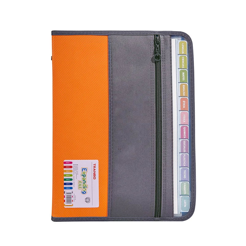 13-Pocket Accordion File Organizer with Zipper & Pencil Pouch