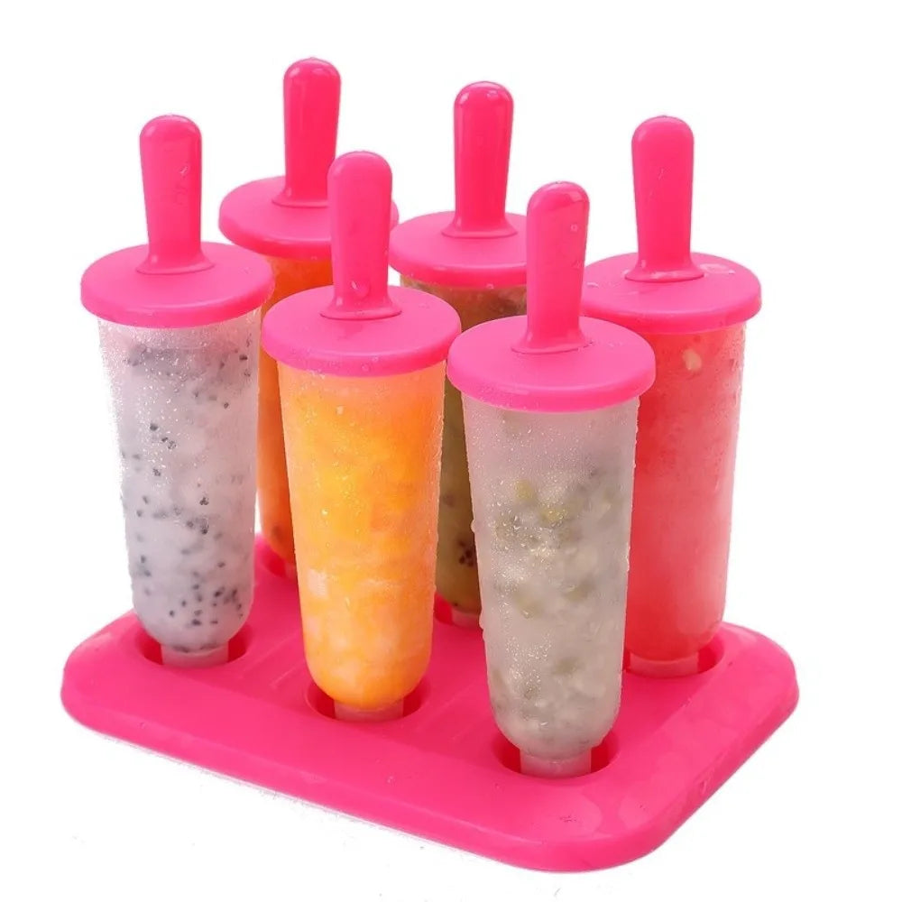 DIY Ice Cream Molds – 6-Cavity Reusable Popsicle Maker Tray