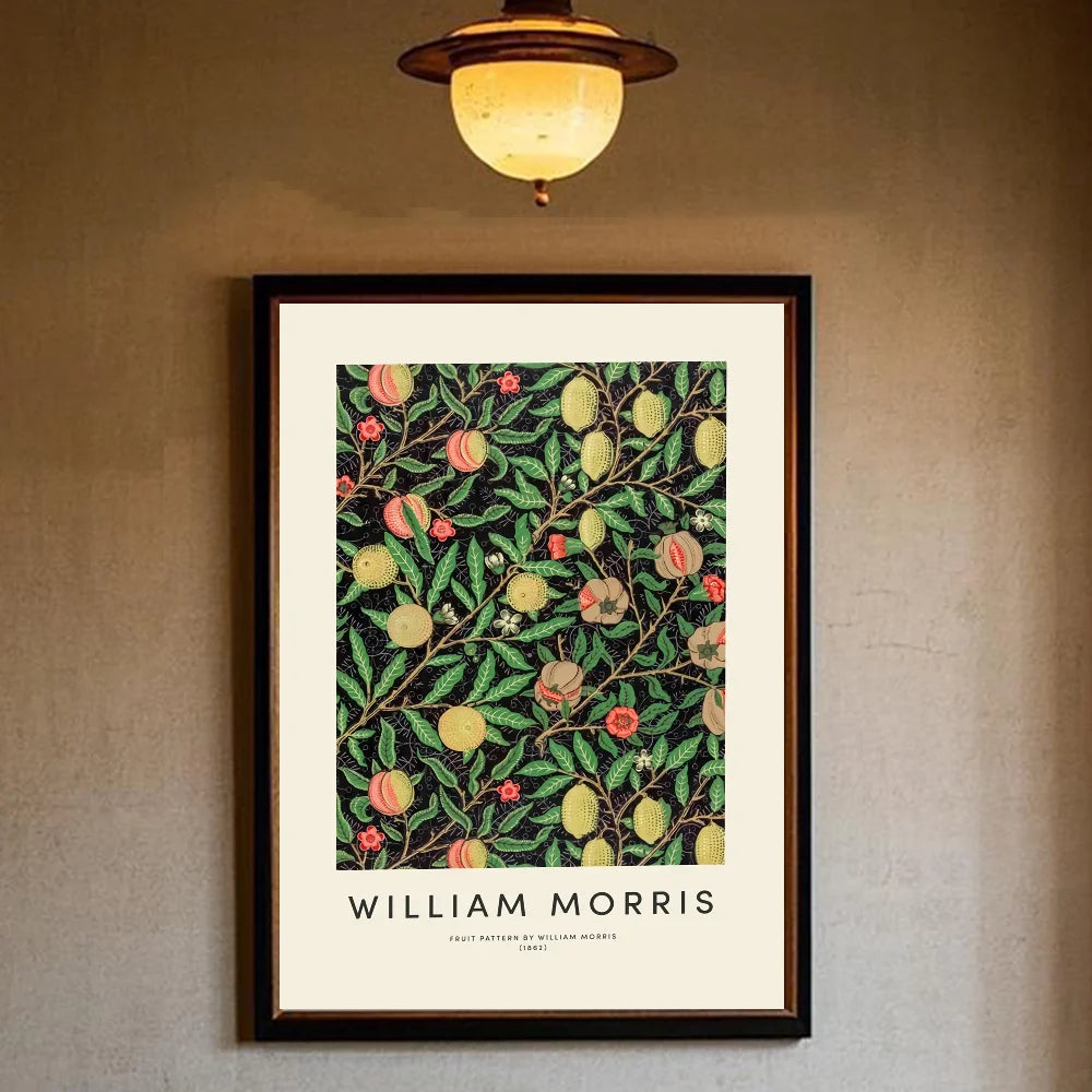 William Morris Animals & Flowers Wall Poster | HD PVC Art Decorative Wall Poster Peaceful Pleasures Health and Wellness