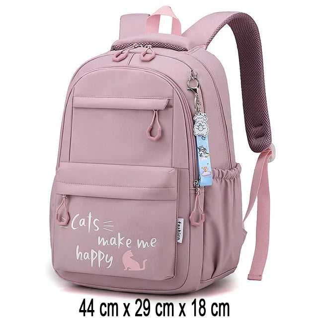 Kawaii Girls School Backpack – Cute Pink Waterproof Kids Bag