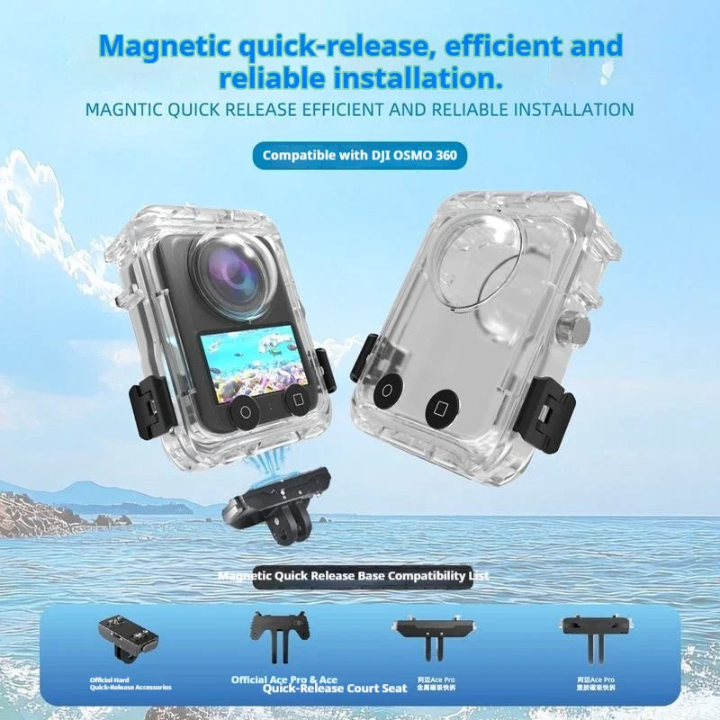 DJI Osmo 360 Waterproof Dive Case – 40M Invisible Housing