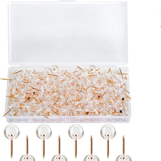 Bview Art Transparent Rose Gold Push Pins Decorative Ball Head Peaceful Pleasures Health and Wellness